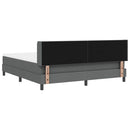 Box spring seng med hovedgærde Mørkegrå 200 x 180 cm Stof