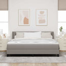 Box spring seng med hovedgærde Gråbrun 200 x 180 cm Stof