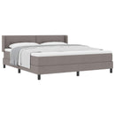 Box spring seng med hovedgærde Gråbrun 200 x 180 cm Stof