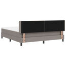 Box spring seng med hovedgærde Gråbrun 200 x 180 cm Stof