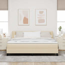 Box spring seng med hovedgærde Creme 200 x 180 cm Stof