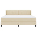Box spring seng med hovedgærde Creme 200 x 180 cm Stof