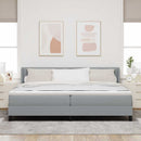 Box spring seng med hovedgærde Lysegrå 200 x 200 cm Stof