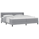 Box spring seng med hovedgærde Lysegrå 200 x 200 cm Stof