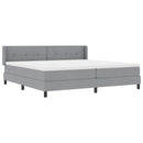Box spring seng med hovedgærde Lysegrå 200 x 200 cm Stof