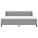 Box spring seng med hovedgærde Lysegrå 200 x 200 cm Stof