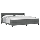 Box spring seng med hovedgærde Mørkegrå 200 x 200 cm Stof