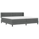 Box spring seng med hovedgærde Mørkegrå 200 x 200 cm Stof