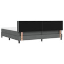 Box spring seng med hovedgærde Mørkegrå 200 x 200 cm Stof