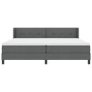 Box spring seng med hovedgærde Mørkegrå 200 x 200 cm Stof
