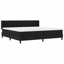 Box spring seng med hovedgærde Sort 200 x 200 cm Stof