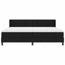 Box spring seng med hovedgærde Sort 200 x 200 cm Stof