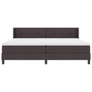 Box spring seng med hovedgærde Mørk Brun 200 x 200 cm Stof