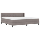 Box spring seng med hovedgærde Gråbrun 200 x 200 cm Stof