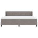 Box spring seng med hovedgærde Gråbrun 200 x 200 cm Stof