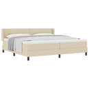Box spring seng med hovedgærde Creme 200 x 200 cm Stof