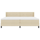 Box spring seng med hovedgærde Creme 200 x 200 cm Stof