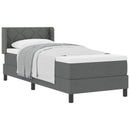 Box spring seng med hovedgærde Mørkegrå 200 x 80 cm Stof