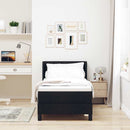 Box spring seng med hovedgærde Sort 200 x 80 cm Stof