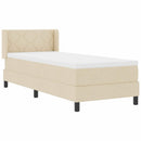 Box spring seng med hovedgærde Creme 200 x 80 cm Stof