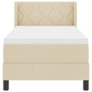 Box spring seng med hovedgærde Creme 200 x 80 cm Stof