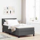 Box spring seng med hovedgærde Mørkegrå 190 x 90 cm Stof