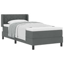 Box spring seng med hovedgærde Mørkegrå 190 x 90 cm Stof