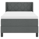 Box spring seng med hovedgærde Mørkegrå 190 x 90 cm Stof