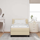 Box spring seng med pude med hovedgærde Creme 190 x 90 cm Stof