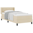 Box spring seng med pude med hovedgærde Creme 190 x 90 cm Stof