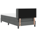 Box spring seng med hovedgærde Mørkegrå 200 x 90 cm Stof
