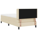 Box spring seng med hovedgærde Creme 200 x 90 cm Stof