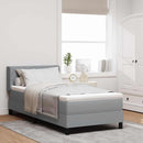 Box spring seng med hovedgærde Lysegrå 200 x 100 cm Stof
