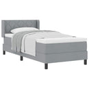 Box spring seng med hovedgærde Lysegrå 200 x 100 cm Stof