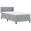 Box spring seng med hovedgærde Lysegrå 200 x 100 cm Stof