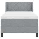 Box spring seng med hovedgærde Lysegrå 200 x 100 cm Stof