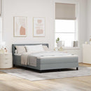 Box spring seng med hovedgærde Lysegrå 190 x 140 cm Stof