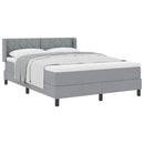 Box spring seng med hovedgærde Lysegrå 190 x 140 cm Stof