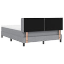 Box spring seng med hovedgærde Lysegrå 190 x 140 cm Stof