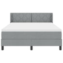 Box spring seng med hovedgærde Lysegrå 190 x 140 cm Stof
