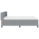 Box spring seng med hovedgærde Lysegrå 190 x 140 cm Stof