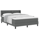 Box spring seng med hovedgærde Mørkegrå 190 x 140 cm Stof