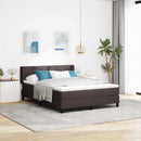 Box spring seng med hovedgærde Mørk Brun 190 x 140 cm Stof
