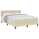 Box spring seng med hovedgærde Creme 190 x 140 cm Stof