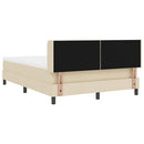 Box spring seng med hovedgærde Creme 190 x 140 cm Stof