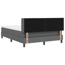 Box spring seng med hovedgærde Mørkegrå 200 x 140 cm Stof