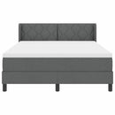 Box spring seng med hovedgærde Mørkegrå 200 x 140 cm Stof