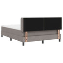 Box spring seng med hovedgærde Gråbrun 200 x 160 cm Stof