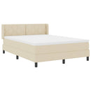 Box spring seng med hovedgærde Creme 200 x 160 cm Stof