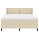 Box spring seng med hovedgærde Creme 200 x 160 cm Stof